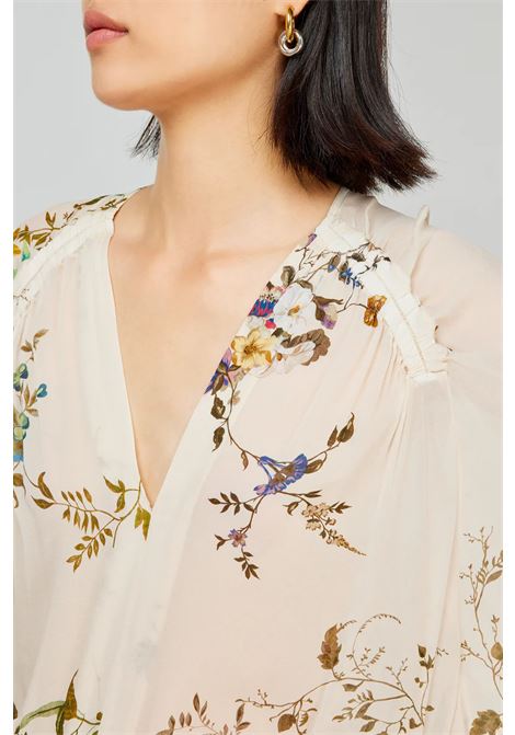 Abito lungo ARIANNA in georgette di viscosa con stampa floreale SEMICOUTURE | Abiti | S5SS36FLW52