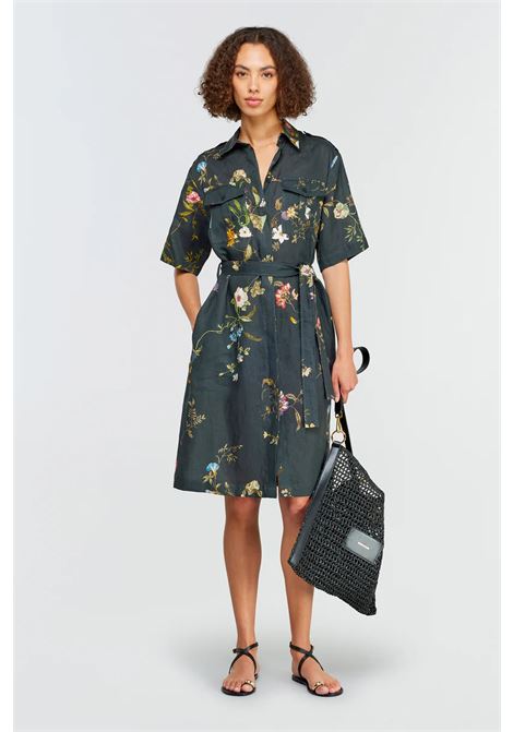 Abito OHIANE in lino con stampa floreale e cintura SEMICOUTURE | Abiti | S5SS59FLW53