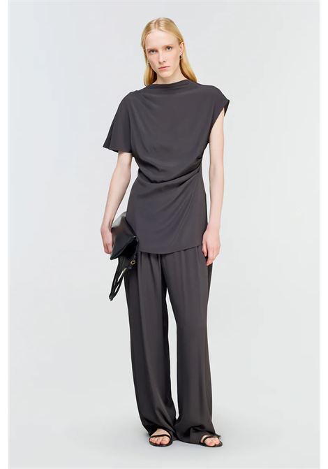 Blusa BELEN in crêpe de chine con scollo Bardot SEMICOUTURE | Bluse | S5SU03Y54-0