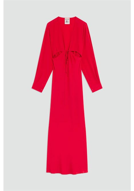 Abito AMY in crêpe de chine con maniche lunghe e dettagli cut-out SEMICOUTURE | Abiti | S5SU32C85-0