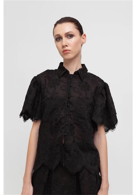 Embroidered muslin polo shirt WEILI ZHENG Etienne