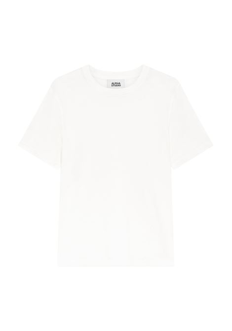 Alpha Studio white ice cotton crewneck t-shirt ALPHA STUDIO |  | AU-5330C1000