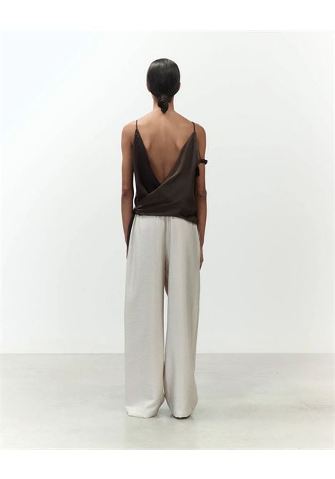 Alysi cross-over chiffon top with deep V-neck ALYSI |  | 116298P6215CHOCO