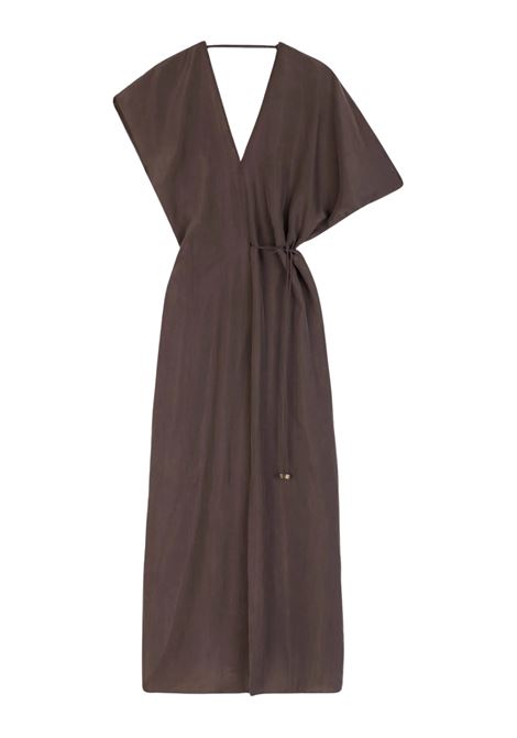 Alysi long silk dress with asymmetric wide sleeves ALYSI |  | 116310P6003MOSTO