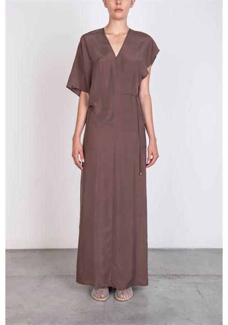 Alysi long silk dress with asymmetric wide sleeves ALYSI |  | 116310P6003MOSTO