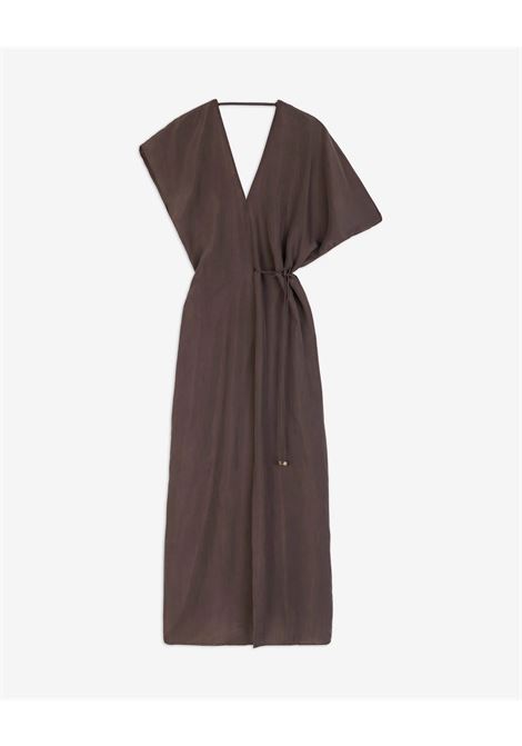 Alysi long silk dress with asymmetric wide sleeves ALYSI |  | 116310P6003MOSTO