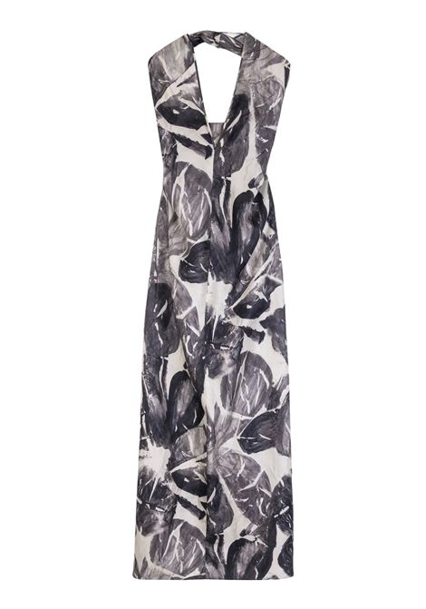 Alysi abito lungo stampato in seta con scollo a V ALYSI | Abiti | 116311P6031NE