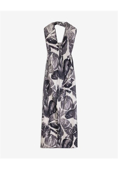 Alysi abito lungo stampato in seta con scollo a V ALYSI | Abiti | 116311P6031NE