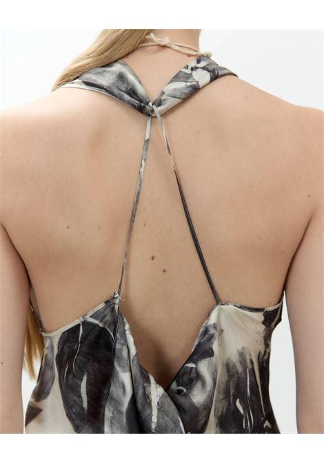 Alysi abito lungo stampato in seta con scollo a V ALYSI | Abiti | 116311P6031NE