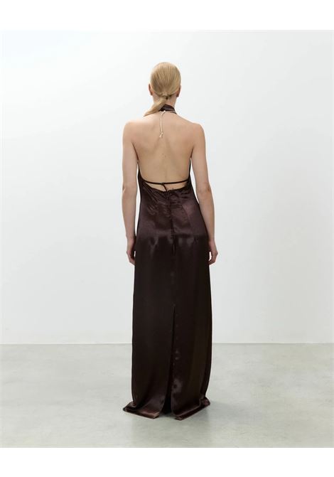Alysi shiny long dress in iridescent satin with open back ALYSI |  | 116312P6061CHOCO