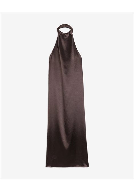 Alysi shiny long dress in iridescent satin with open back ALYSI |  | 116312P6061CHOCO
