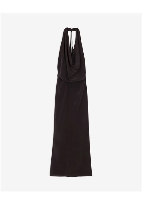 Alysi abito lungo in seta con scollo drappeggiato ALYSI | Abiti | 116330P6209CHOCO