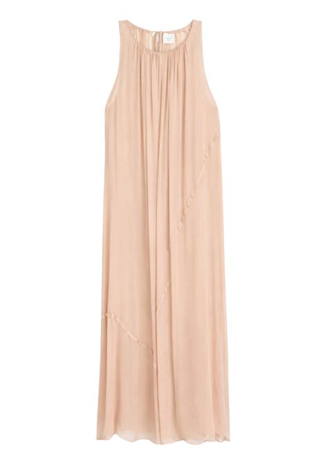 Alysi abito lungo in chiffon di seta con sottoveste ALYSI | Abiti | 116341P6214PELLE