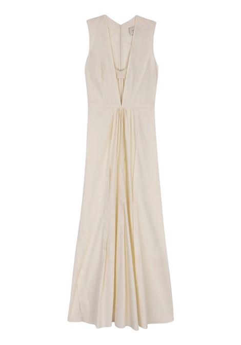 Alysi abito lungo in popeline di cotone con scollo a V ALYSI | Abiti | 116345P6235MERIN