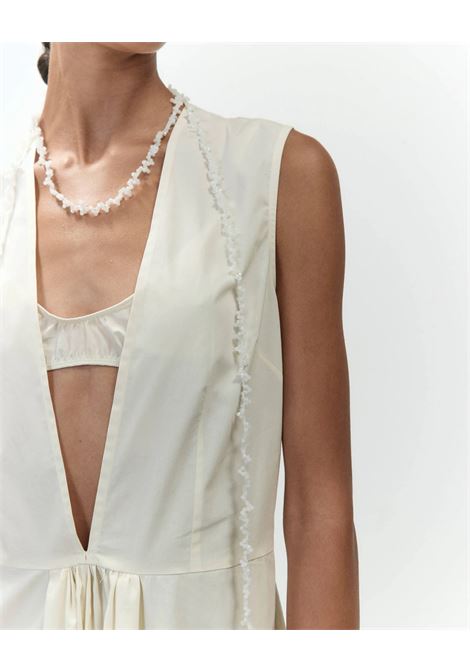 Alysi abito lungo in popeline di cotone con scollo a V ALYSI | Abiti | 116345P6235MERIN