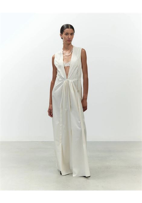 Alysi abito lungo in popeline di cotone con scollo a V ALYSI | Abiti | 116345P6235MERIN