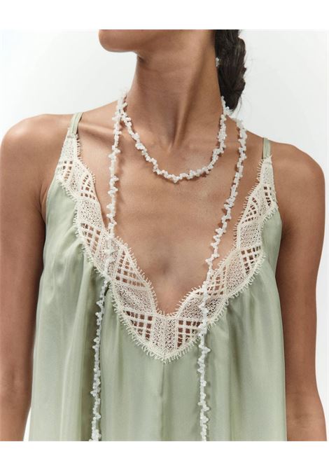 Alysi silk twill lingerie dress with contrast lace ALYSI |  | 116355P6219PIST