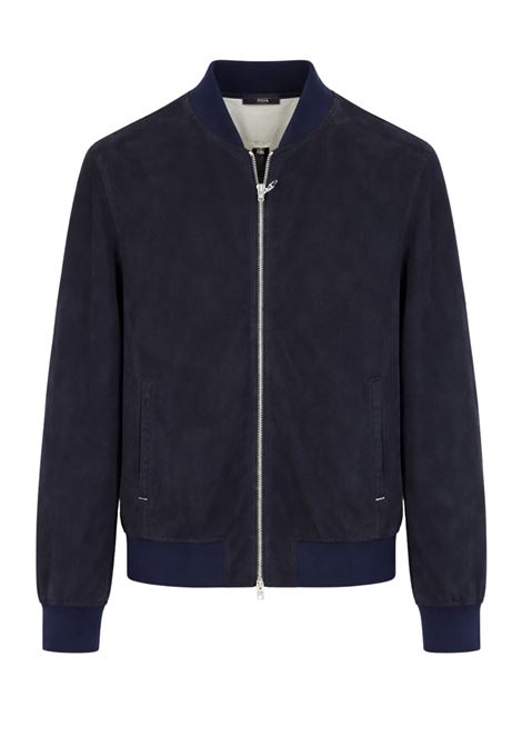 Barba Napoli bomber in pelle blu DOG handmade in Italy BARBA | GIACCHE | 0000853200