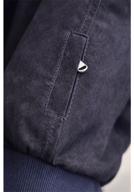 Barba Napoli bomber in pelle blu DOG handmade in Italy BARBA | GIACCHE | 0000853200