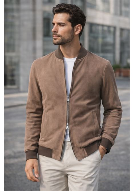 Barba Napoli bomber in pelle marrone SJ DOG handmade in Italy BARBA | GIACCHE | 0000953200