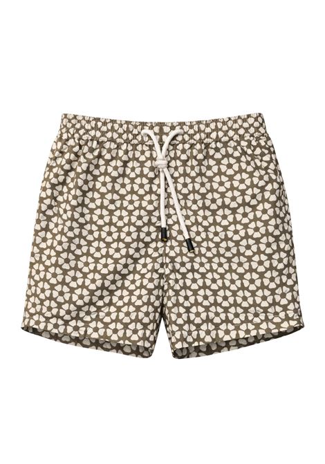 Barba Napoli costume da bagno corto fantasia floreale verde e bianco BARBA | Costume | 00013 536120045 45