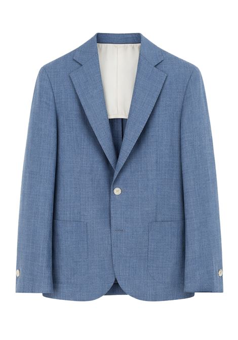 Barba Napoli easy single-breasted blue jacket in Loro Piana Summertime fabric BARBA |  | 0004953007