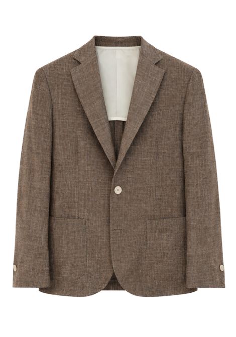 Barba Napoli giacca easy monopetto marrone in tessuto Loro Piana Summertime BARBA | GIACCHE | 0005053007