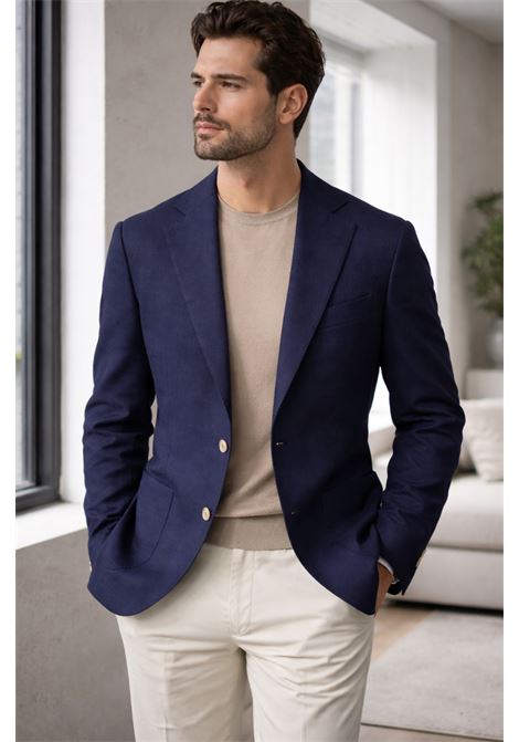 Barba Napoli easy blue single-breasted wool jacket 100% wool BARBA |  | 0005253079