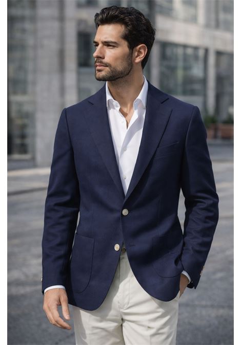 Barba Napoli easy blue single-breasted wool jacket 100% wool BARBA |  | 0005253079