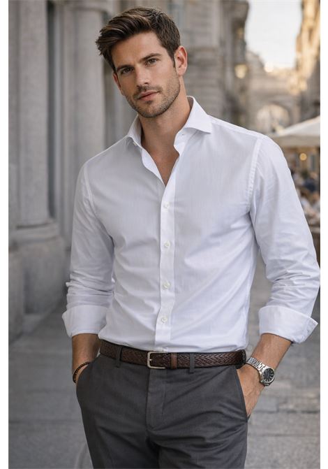 Barba Napoli mens white shirt with classic collar and front buttons BARBA |  | 00268I1U13P0154010