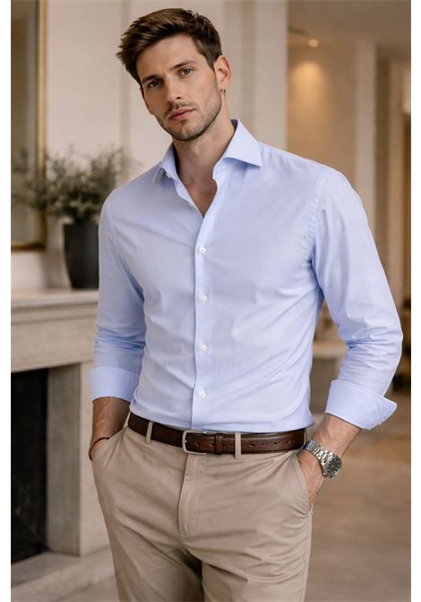 Barba Napoli mens light blue shirt with classic collar BARBA |  | 00270I1U13P0154027