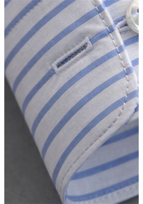 Barba Napoli mens light blue and white striped shirt with classic collar BARBA |  | 00271I1U13P0154082