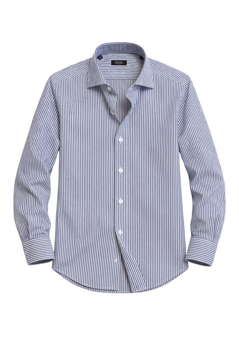 Barba Napoli mens blue and white striped shirt with classic collar BARBA |  | 00272I1U13P0154079