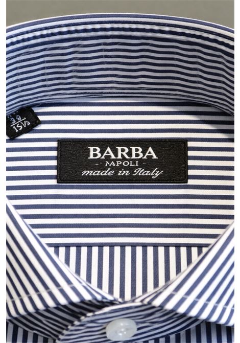 Barba Napoli mens blue and white striped shirt with classic collar BARBA |  | 00272I1U13P0154079
