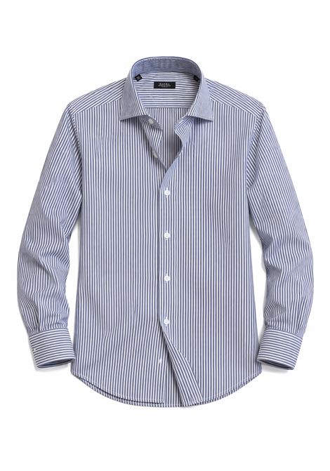 Barba Napoli mens blue and white striped shirt with classic collar BARBA |  | 00272I1U13P0154079