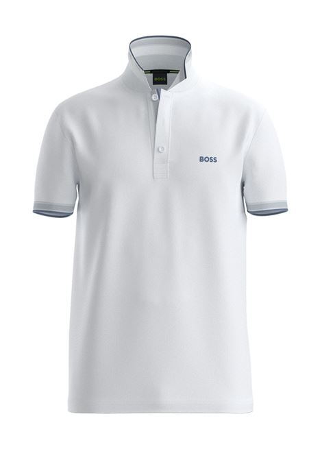 Polo BOSS Regular Fit Paddy in Piqué di Cotone - Open White BOSS | JERSEY | 5046905511500115