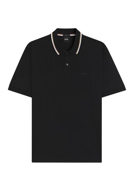 BOSS Penrose 38 slim-fit mercerised cotton polo with striped collar BOSS |  | 5046936000100001