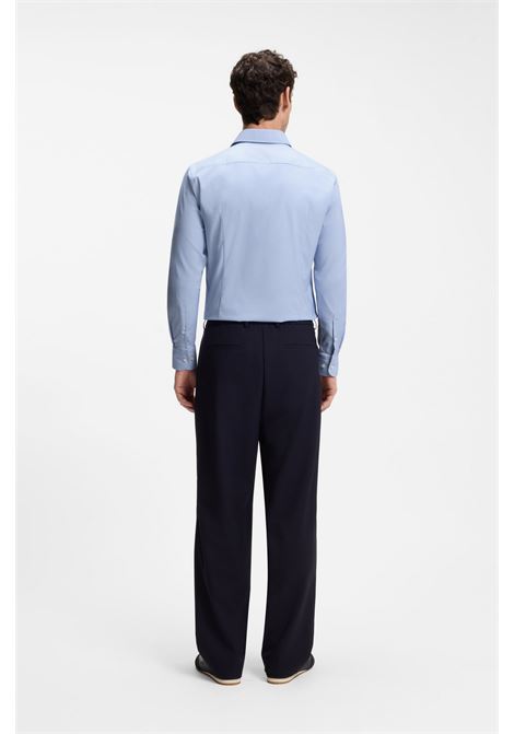 Camicia BOSS Slim Fit P-HANK-kent in Twill Elasticizzato Performance - Celeste BOSS | CAMICIE | 5050335645100451