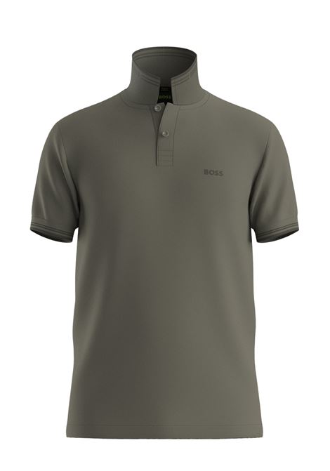 Polo BOSS Slim Fit Paul in Cotone Elasticizzato - Dark Beige BOSS | JERSEY | 5050619325700257