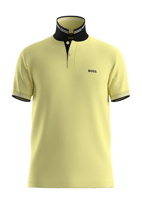Polo BOSS Slim Fit Paul in Cotone Elasticizzato - Open Yellow BOSS | JERSEY | 5050619375800758
