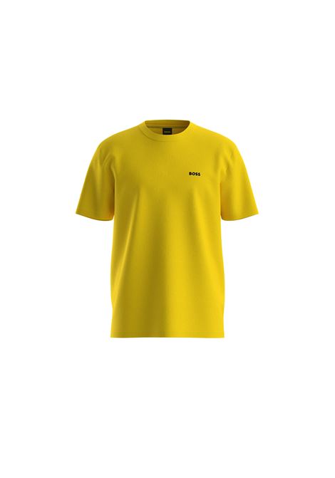 T-shirt BOSS Regular Fit Tee in Cotone Elasticizzato - Bright Yellow BOSS | JERSEY | 5050637373900739