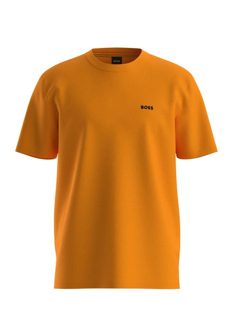 T-shirt BOSS Regular Fit Tee in Cotone Elasticizzato - Bright Orange BOSS | JERSEY | 5050637382100821