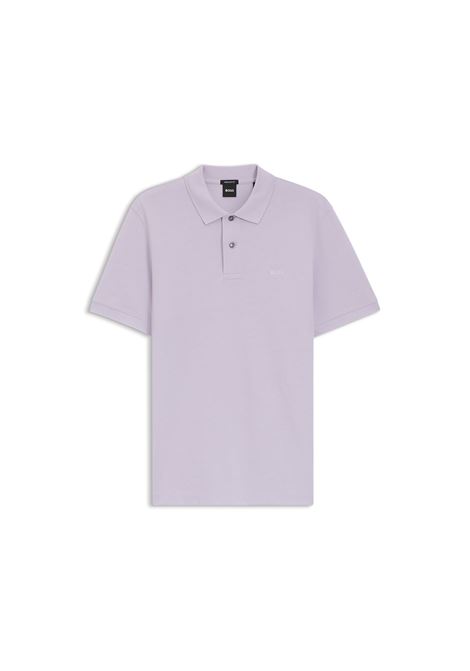 Polo BOSS Regular Fit Pallas in Piqué di Cotone - Open Purple BOSS | JERSEY | 5055356455300553