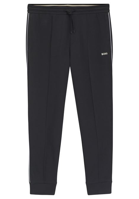 Pantaloni della Tuta BOSS Hadiko Regular Fit in Misto Cotone - Blu Scuro BOSS | JERSEY | 5055357440200402