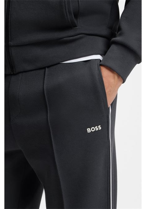 Pantaloni della Tuta BOSS Hadiko Regular Fit in Misto Cotone - Blu Scuro BOSS | JERSEY | 5055357440200402