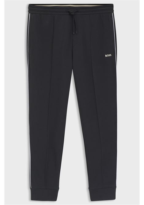 Pantaloni della Tuta BOSS Hadiko Regular Fit in Misto Cotone - Blu Scuro BOSS | JERSEY | 5055357440200402