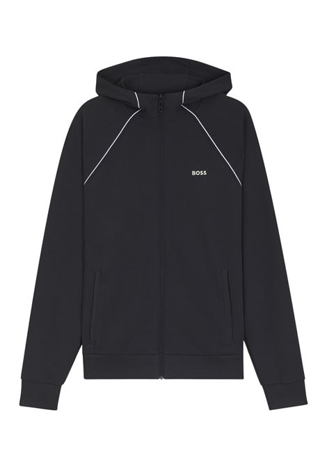 Felpa BOSS SW_Join Saggy con cappuccio in piqué di cotone misto con zip e profili BOSS | JERSEY | 5055357540200402
