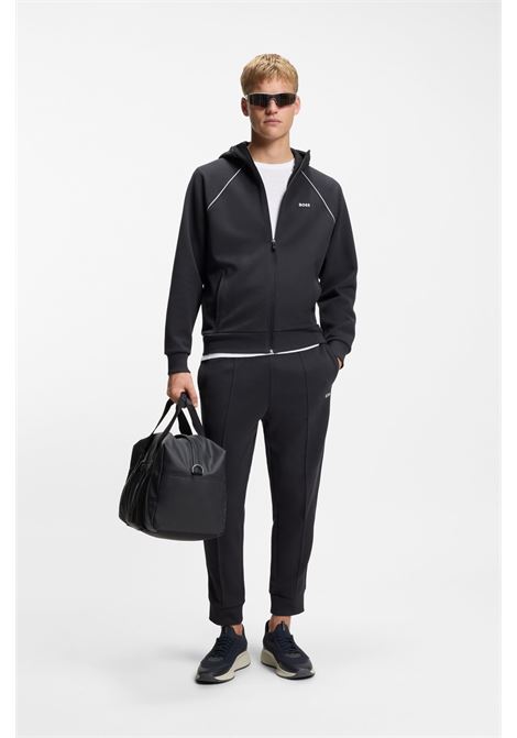 Felpa BOSS SW_Join Saggy con cappuccio in piqué di cotone misto con zip e profili BOSS | JERSEY | 5055357540200402