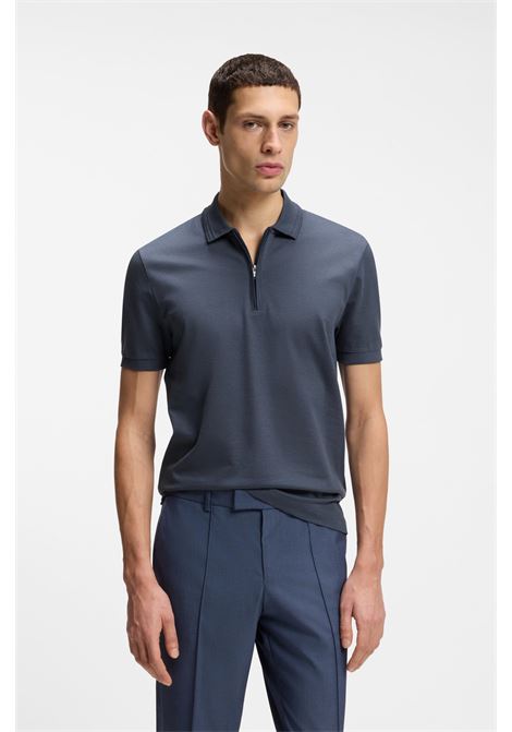Polo BOSS H-Paras 70 regular fit in misto cotone mercerizzato con zip BOSS | JERSEY | 5055461446800468