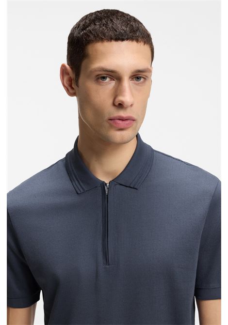 Polo BOSS H-Paras 70 regular fit in misto cotone mercerizzato con zip BOSS | JERSEY | 5055461446800468